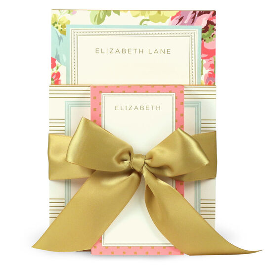 Ribbon Rose Notepad Set